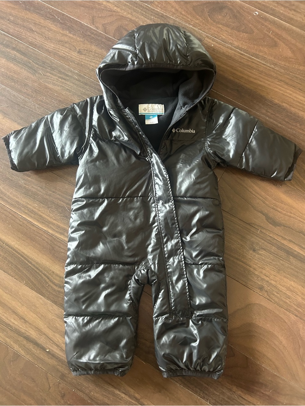 Columbia Baby Black Puffer One-Piece Snowsuit with Hood